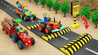 Diy tractor mini Bulldozer to making concrete road | Construction Vehicles, Road Roller #18