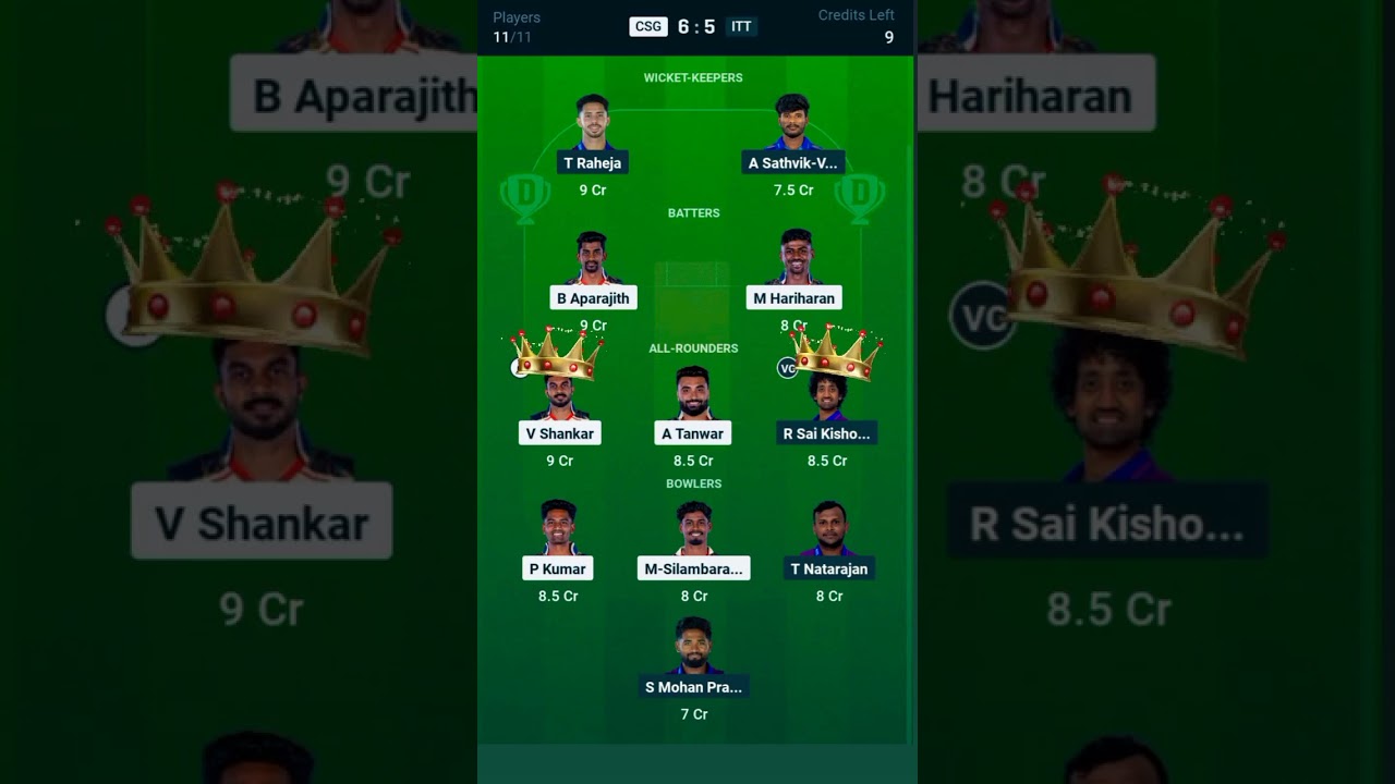 CSG VS ITT TNPL DREAM 11 TEAM PREDICTION 