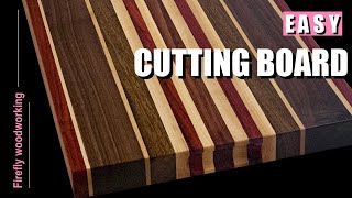 Easy Edge Grain Scrap Wood Cutting Board  4K