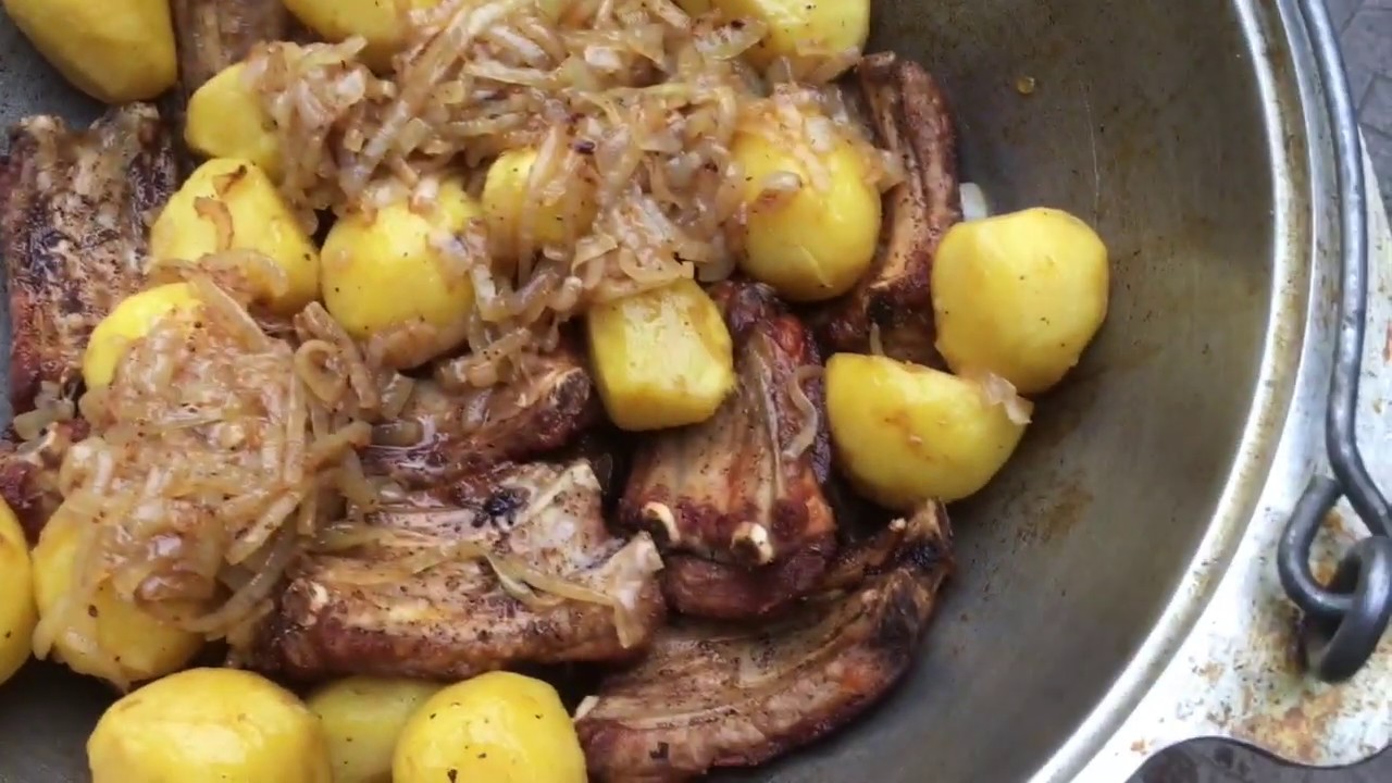 Оджахури - с рёбрышками в казане. Ribs with Potatoes. Rippchen mit ...