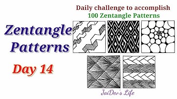 Zentangle Patterns - Day 14 || 100 zentangle patterns - 5 patterns daily challenge