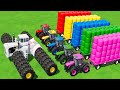 King of tractors  24 wheels big bud vs 5 auto baler  silage baling w mega tractors 5in1  fs22