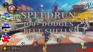 Speedrun #1 Challenge 100+ Dodges Blue Sheels - Waves 3 & 4 - 🏁 00:42:07:93 🏁 Mario Kart 8 Deluxe -