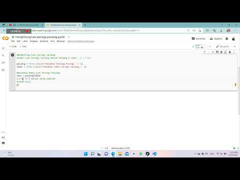 menghitung luas persegi panjang di google colab versi SRD
