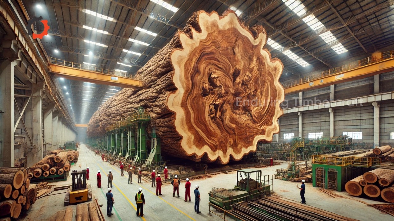 The Secret to Creating a Giant Wooden Table Quickly Using an Extremely Dangerous Chainsaw