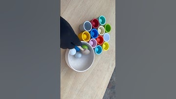 Satisfying colorful wooden ball sorting ASMR! #shorts