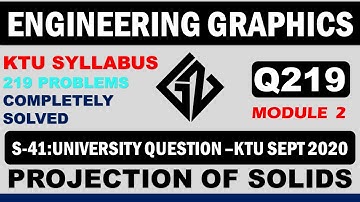 Q219- Cylinder inclined to both planes-Projection of Solids-KTU 2020