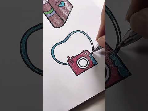 Snap! Satisfying Coloring Video Of Coloring With Glitter Gel Pens! Shorts