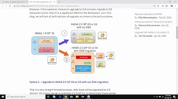 SAP HANA 2.0 Upgrade OPtions