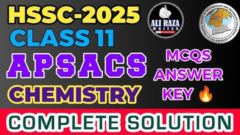APSACS Chemistry 11 First Term Send up Mcqs 🔥 Solution 2025 | APS First Term Send up exams 2025