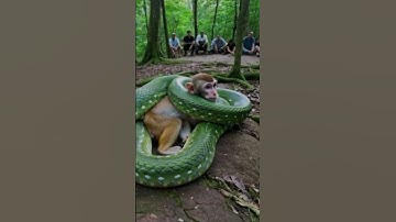 Python vs Monkey! Who Will Win? 🐍😱 #shorts #viralvideo #monkey #attack #wildanimals