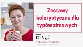 Zestawy Kolorystyczne Dla Typów Zimowy Chłodna Zima, Ciemna Zima, Czysta Zima