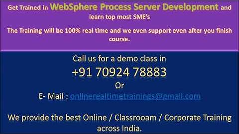 Best WebSphere Process Server Development Online Training in Across India.
