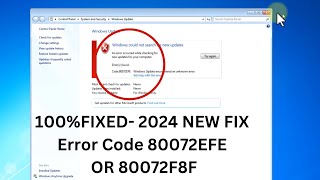 ✅Fixed  100% Solved Windows 7 Update Error 80072efe  Error Code 80072EFE Problem