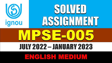 MPSE 005 IGNOU SOLVED ASSIGNMENT 2022 2023 || ENGLISH medium ||  JULY 2022 JAN 2023