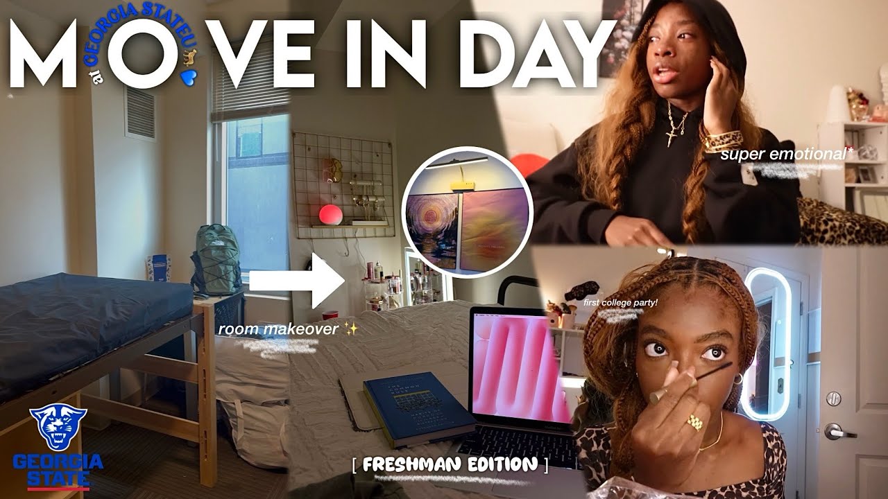 FRESHMAN COLLEGE MOVE IN DAY *VERY EMOTIONAL + FIRST DAY AT COLLEGE VLOG + GRWM |@GEORGIA STATEU🐆💙