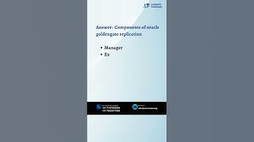 #shorts Name the components of Oracle Goldengate Replication.