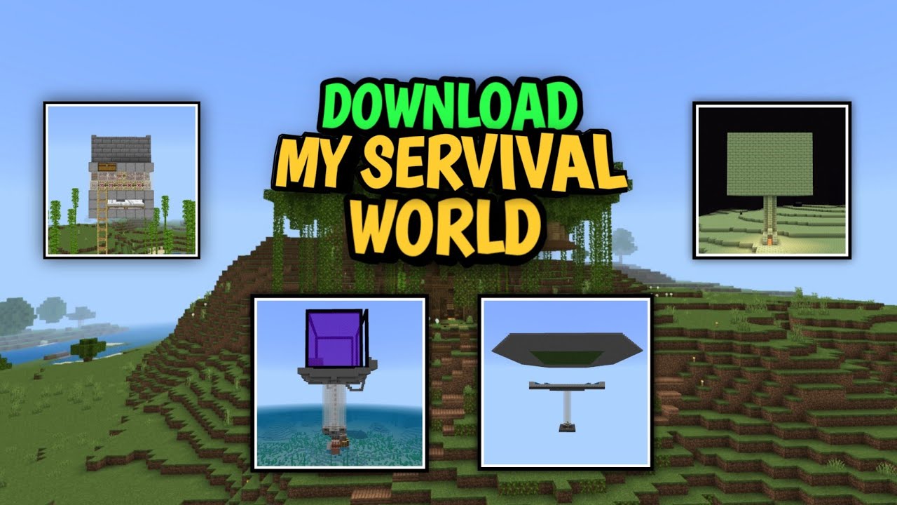 PLAY MY BEST SURVIVAL WORLD IN MINECRAFT PE || SURVIVAL SERIES (EP 1 TO ...