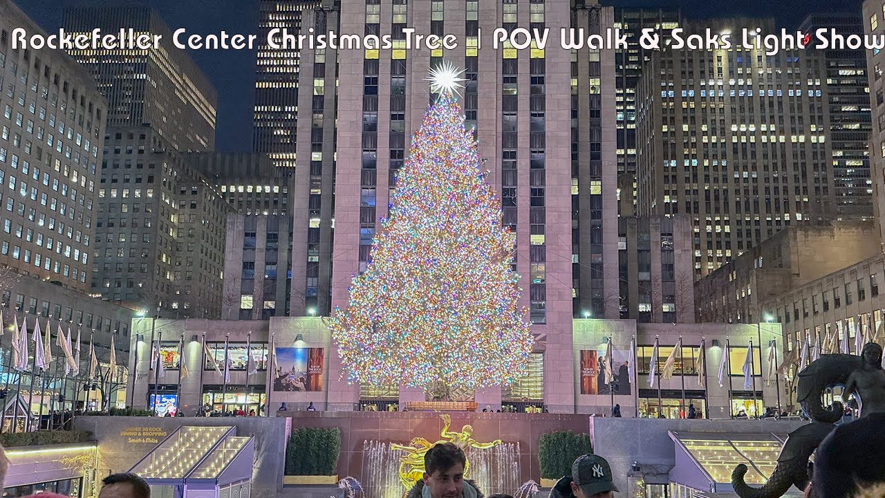 Rockefeller Center Christmas Tree 🎄 | POV Walk & Saks Light Show