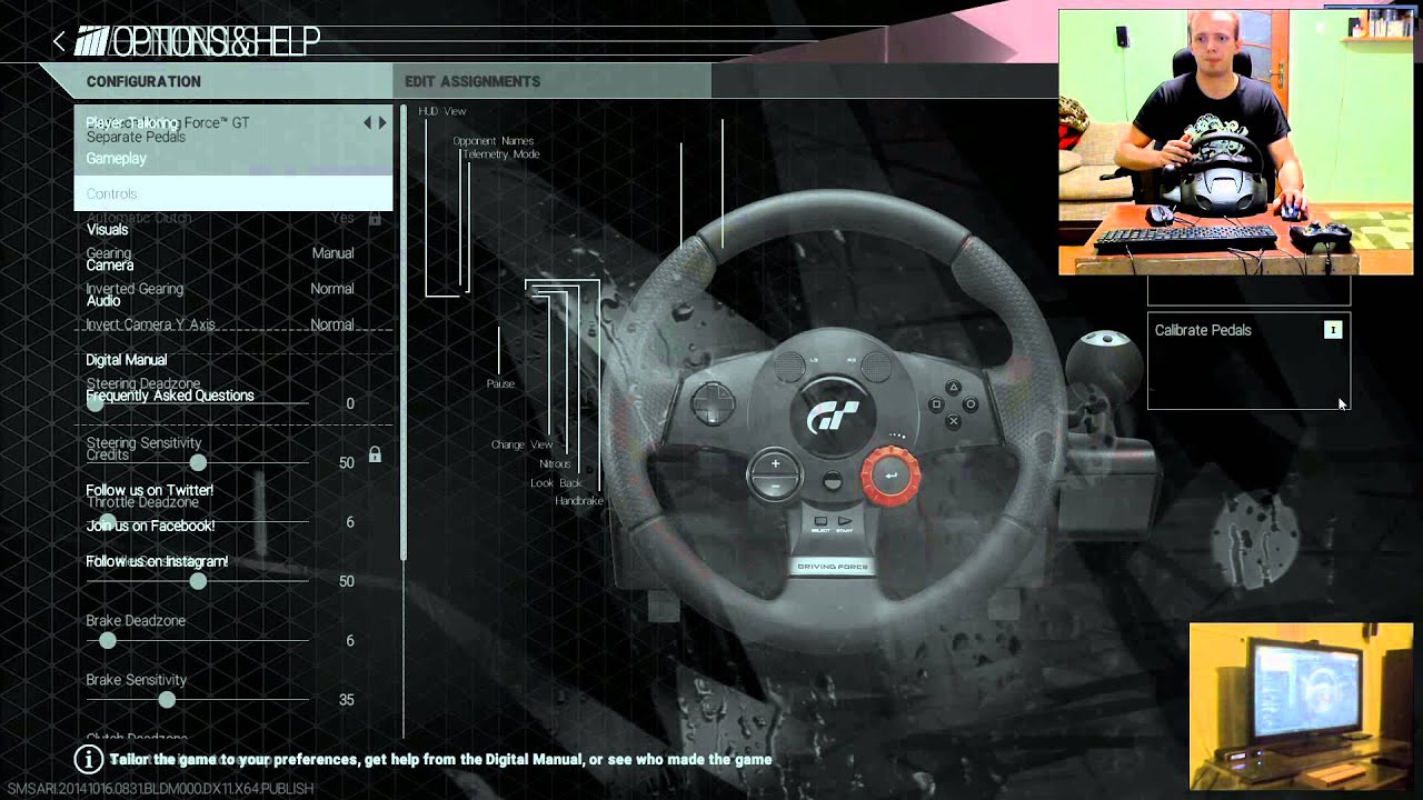 Project CARS ustawienia kierowncy/wheel settings for LOGITECH DRIVING FORCE  GT DFGT 1080p - YouTube