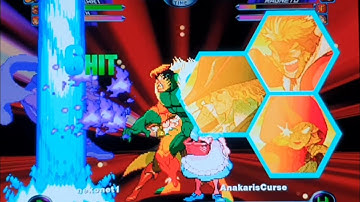 MVC2: Another (100% Damage) Ruby/BB Hood/Sabretooth Triple Hyper Combo + Ruby