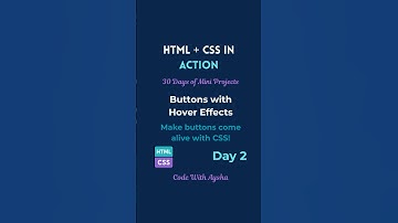 Day 2: Buttons with Hover Effects | HTML + CSS in Action #HTMLCSS #CodingForBeginners#miniprojects