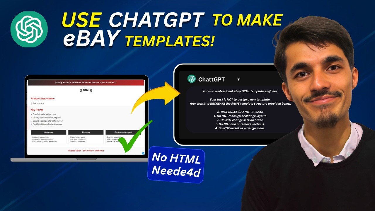 How to Create an eBay HTML Description Template with ChatGPT - YouTube