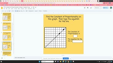 Constant of Proportionality to Slope - Lesson
