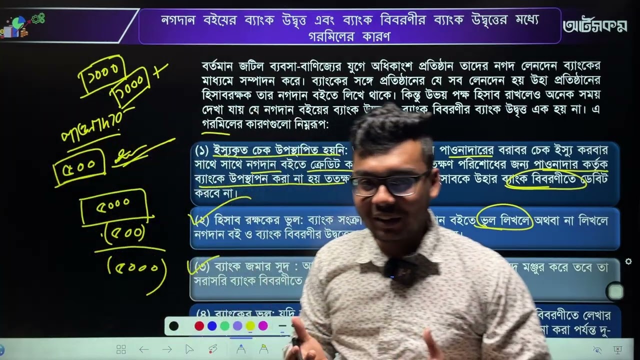 হিসাববিজ্ঞান ১ম পত্র । অধ্যায় -৩ : ব্যাংক সমন্বয় 