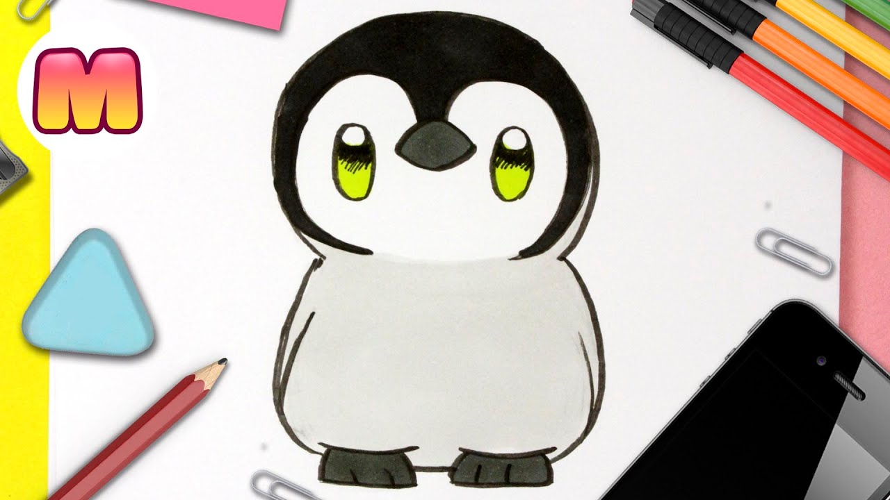 Dibujar pingüino facil
