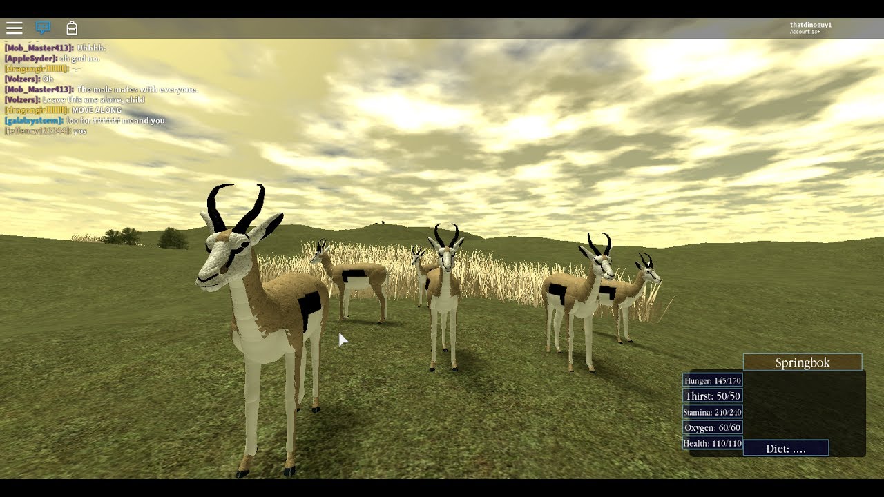 ROBLOX wild savannah springbok herd - YouTube