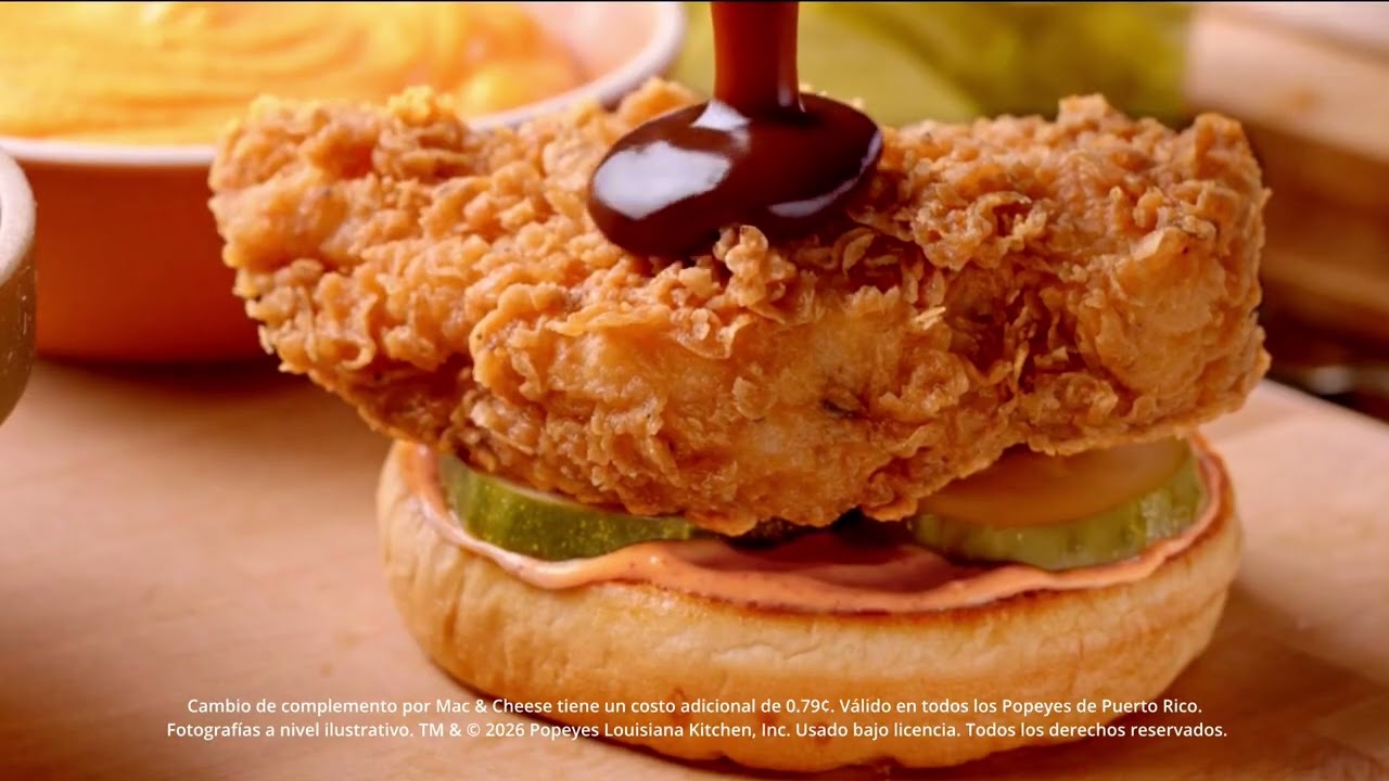 Popeyes BBQ Bacon & Cheese Sandwich