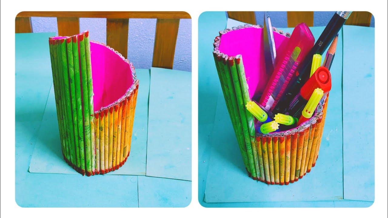 How to make Pen Holder with Paper Simple paper craft ideas at home