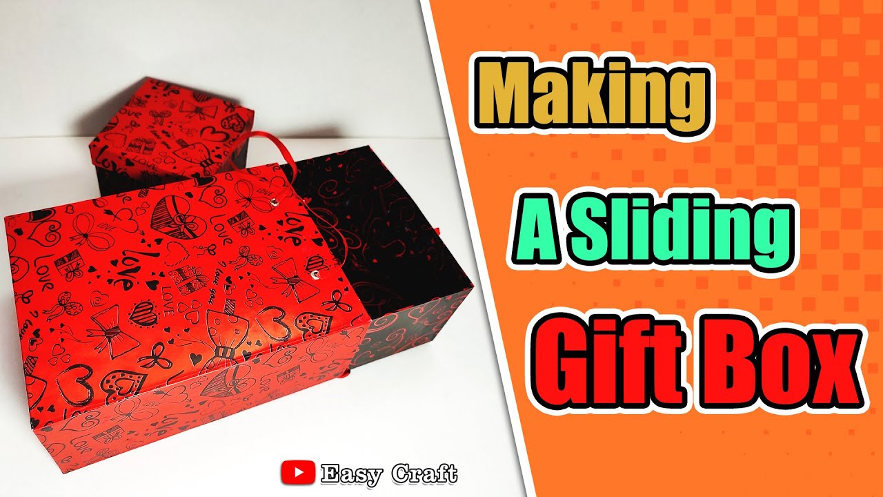 How to Make a DIY Sliding Gift Box with Ribbon Handle | Easy Craft ...