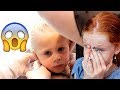 3 year old gets EARS PIERCED!!