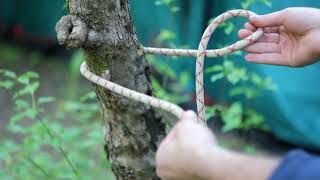 Беседочный узел(Булинь)-привязка веревки к опоре/Arbor knot(Bowline) - for tying a rope to a support