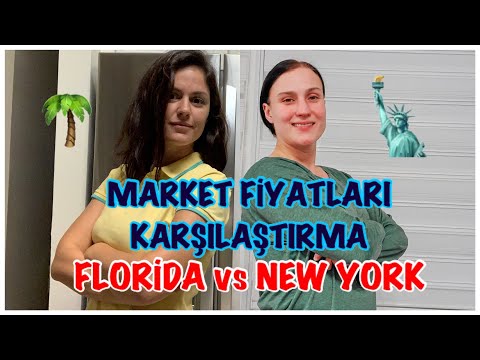 FLORİDA VS NEW YORK - HAFTALIK MUTFAK ALIŞVERİŞİ KARŞILAŞTIRMA (ORTAK VİDEO)