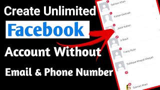 How To Create Facebook Account Without Email And Phone Number || Create Facebook Unlimited Accounts