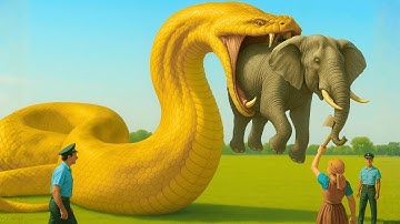 Heroic Rescue Team Saves Innocent Mother Elephant from Giant Python Attack on the African Savanna 🐘🐍