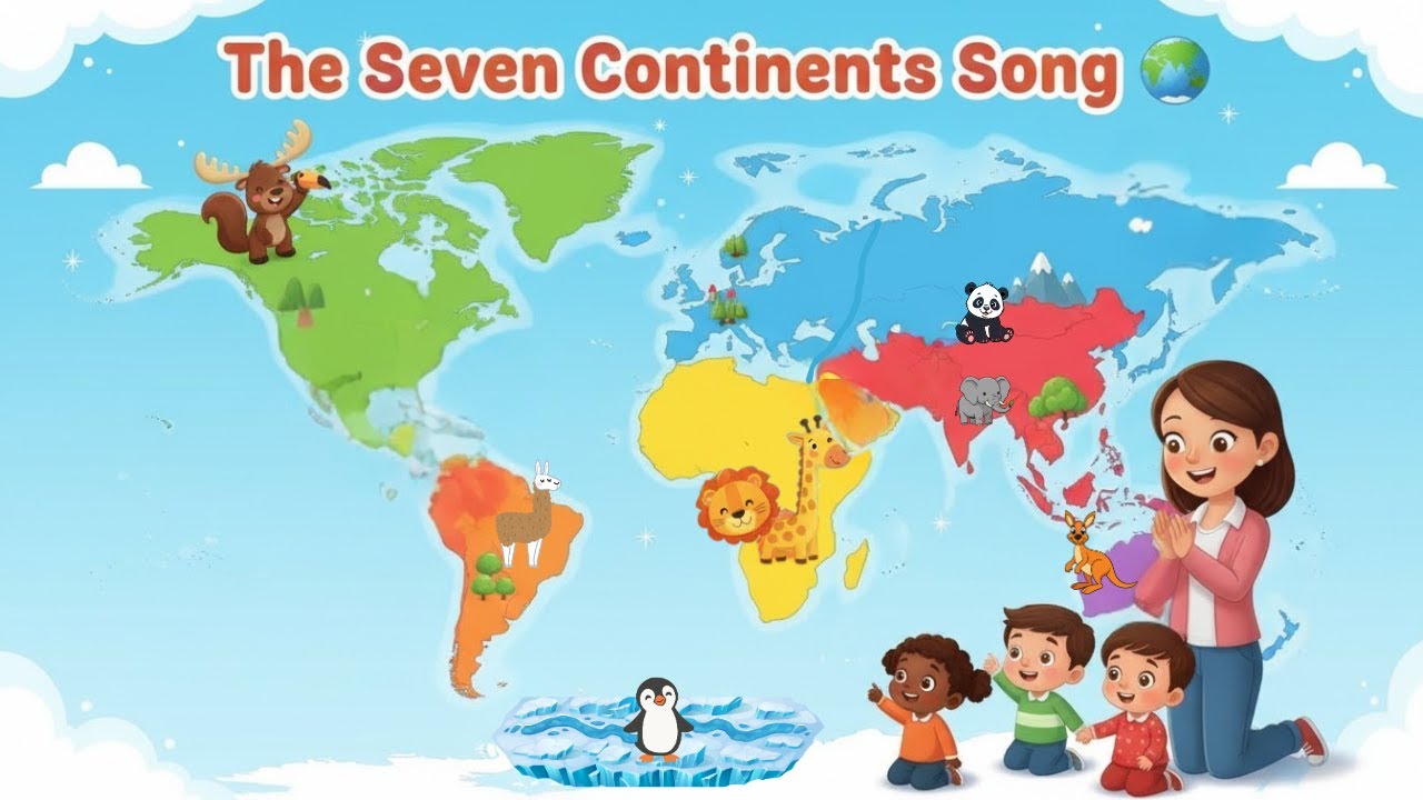 Seven Continents Song 🌍 | Learn Continents of the World for Kids ...