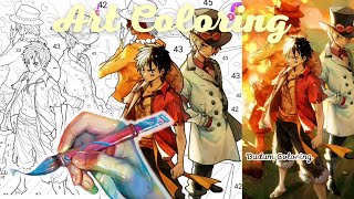 Art Coloring - Color Time Paint Anime One Piece Luffy Sabo Ace Tap Color Relaxing Music Game screenshot 3