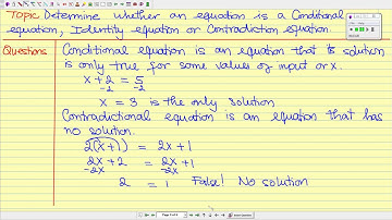 Determine whether an equation is a conditional equation, identity equation or contradiction equation