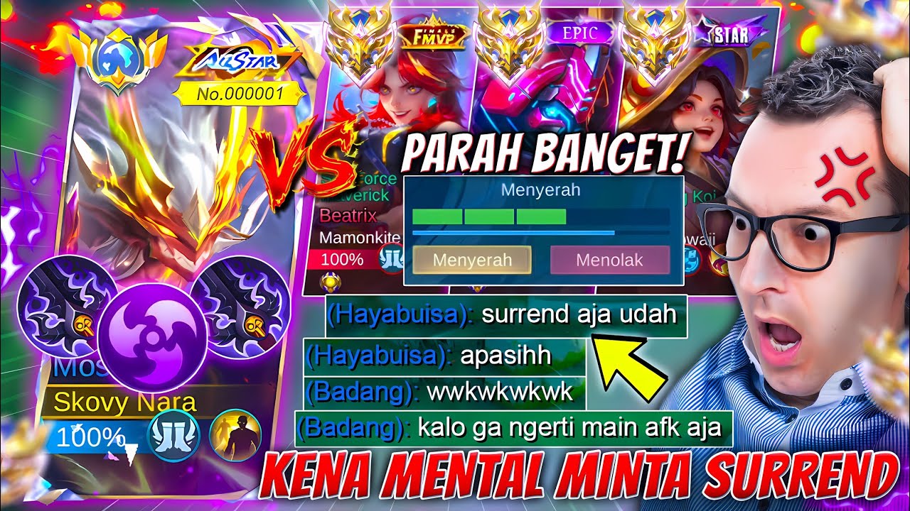 PARAH PARAH! BELUM APA-APA UDAH MINTA SURREND, PERJUANGAN PENUH EMOSI SOLO RANK! MATCH GILA ~ MLBB