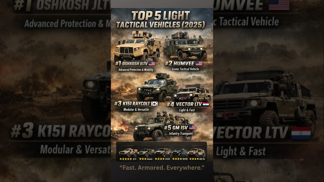 Top 5 Modern Light Tactical Vehicles Used by Militaries (2025)