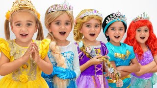 Girls turn into princesses with magic crowns from a vending machine!