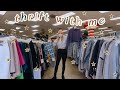 COME THRIFT & ANTIQUING WITH ME on Black Friday! || Thrift Haul Try On