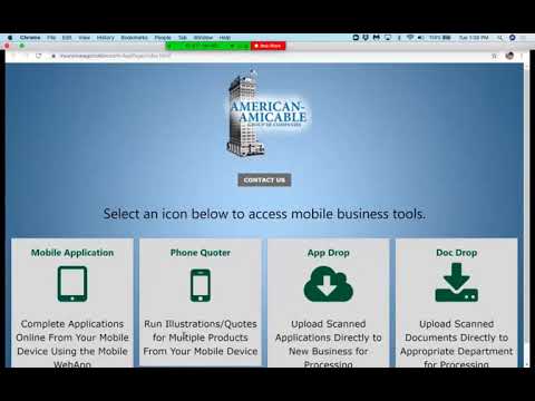 American Amicable Website setup & E-app demo