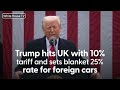 Trump hits UK with 10% tariff and sets blanket 25% rate for foreign cars