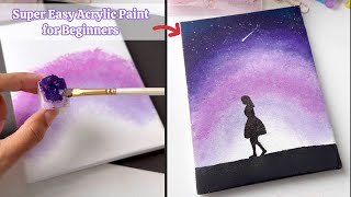 Creative easy Acrylic Painting Tutorial | Drawing Hacks when you’re bored | easy painting techniques