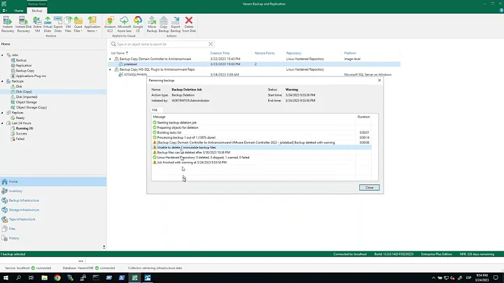 Veeam native immutability